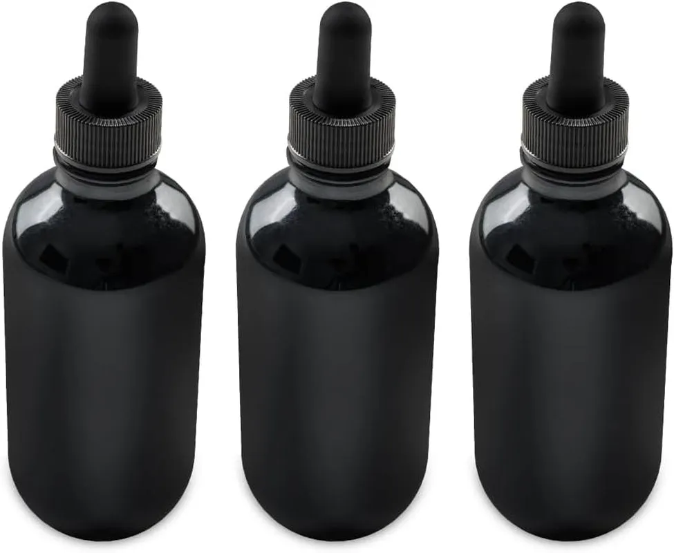 - 2 Pack - 4 Oz Glass Bottle with Dropper - Green - 22-400 Neck Finish - Boston round Bottles - Leakproof Essential Oils Bottles