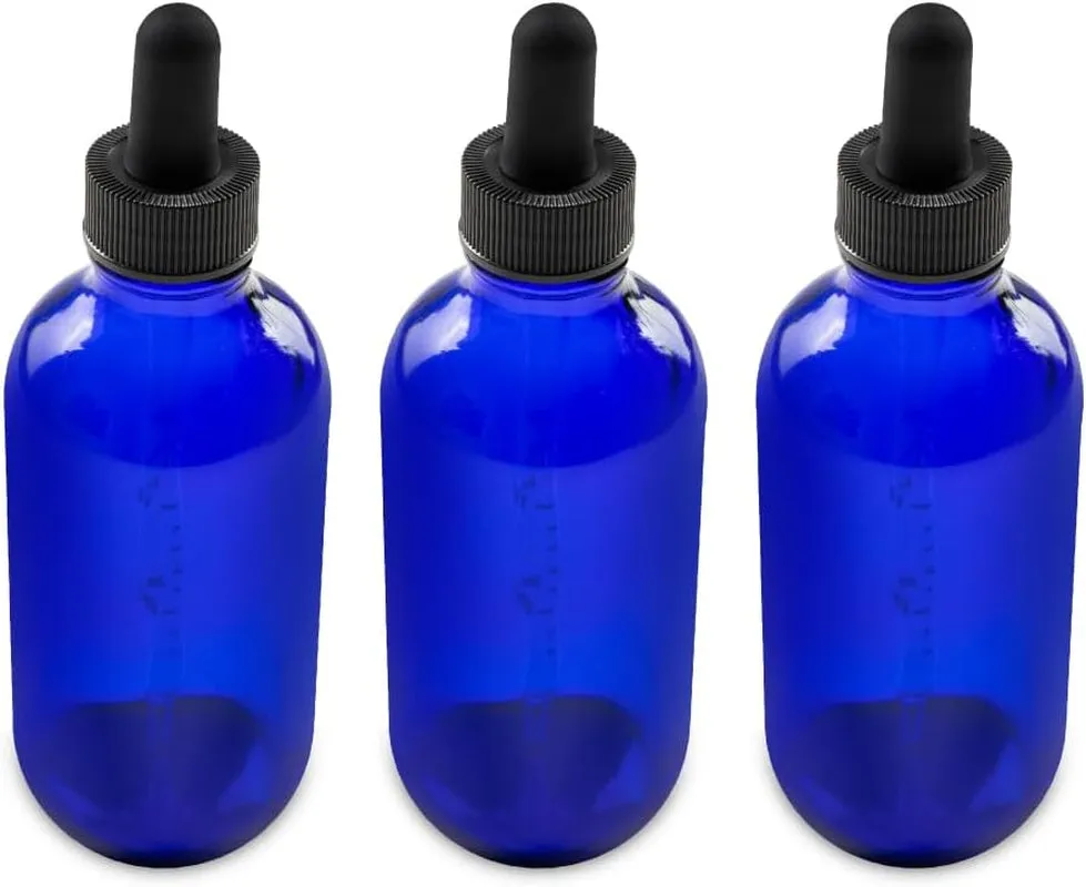 - 2 Pack - 4 Oz Glass Bottle with Dropper - Green - 22-400 Neck Finish - Boston round Bottles - Leakproof Essential Oils Bottles