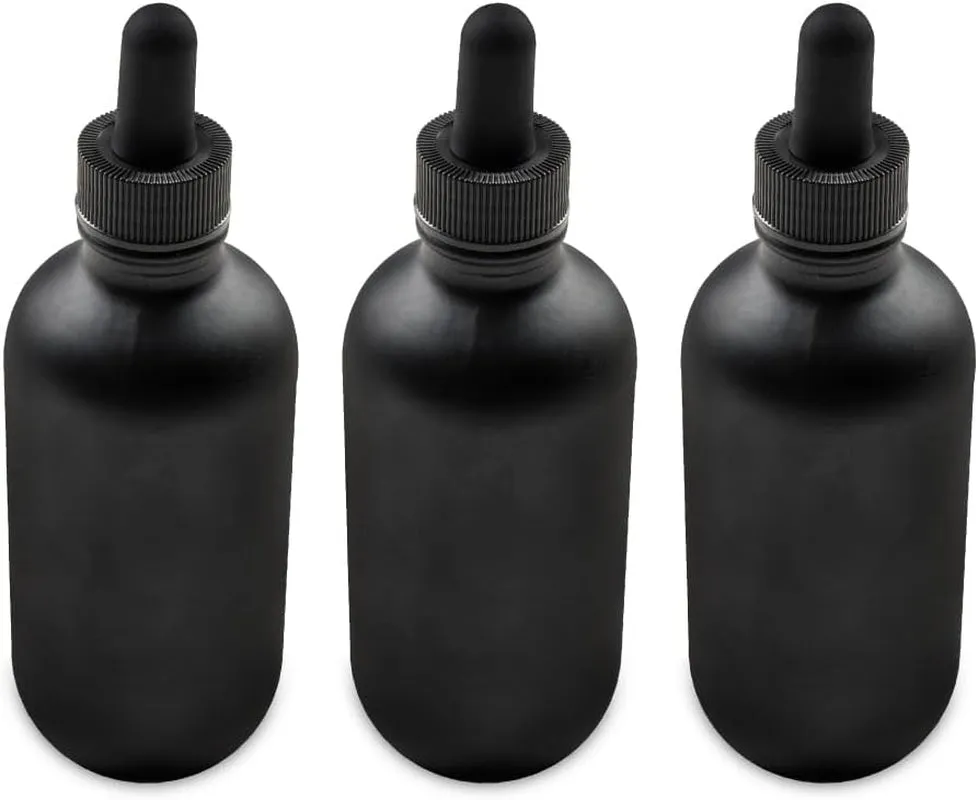 - 2 Pack - 4 Oz Glass Bottle with Dropper - Green - 22-400 Neck Finish - Boston round Bottles - Leakproof Essential Oils Bottles