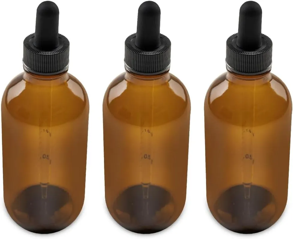 - 2 Pack - 4 Oz Glass Bottle with Dropper - Green - 22-400 Neck Finish - Boston round Bottles - Leakproof Essential Oils Bottles