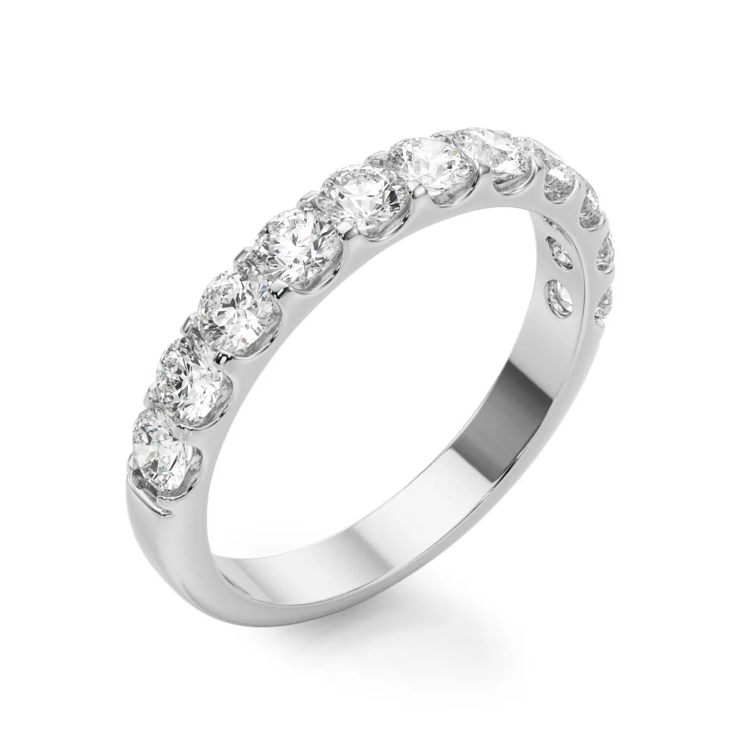 1.0 Carat Round Diamond Classic Wedding Ring, Shared Prong Style