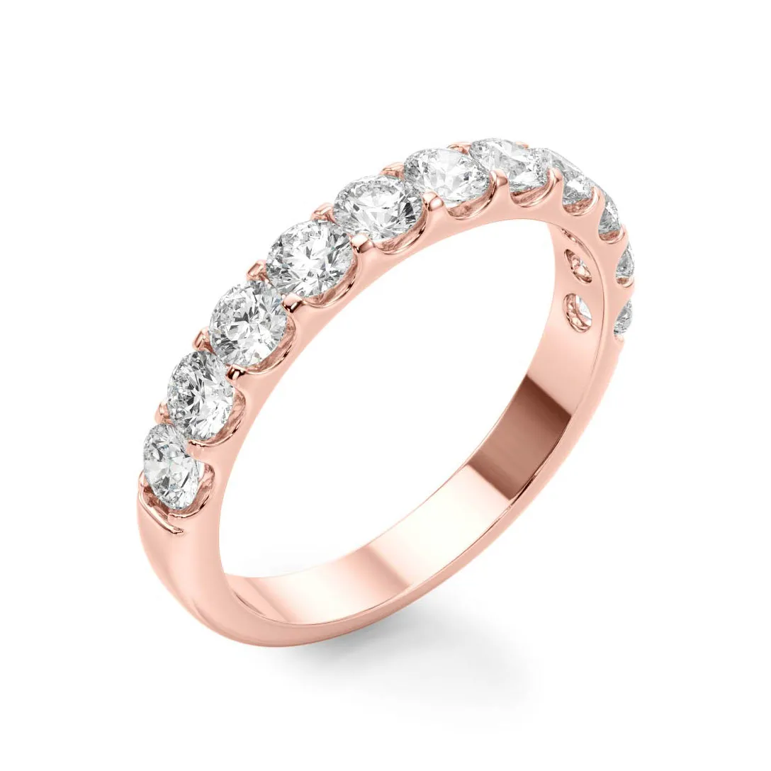 1.0 Carat Round Diamond Classic Wedding Ring, Shared Prong Style