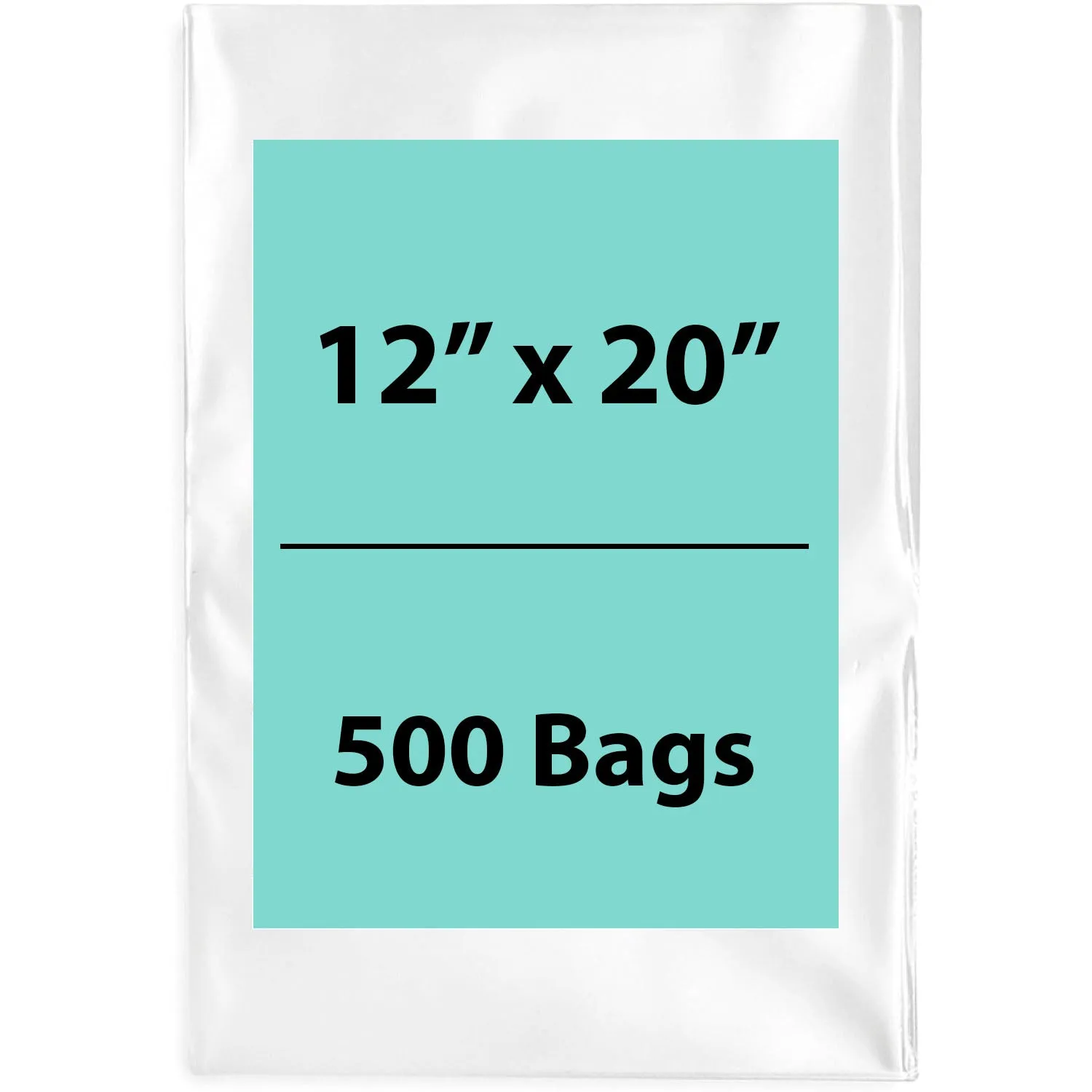 12X20 inches Clear Flat Poly Bags 4Mil Open Top (LDPE)