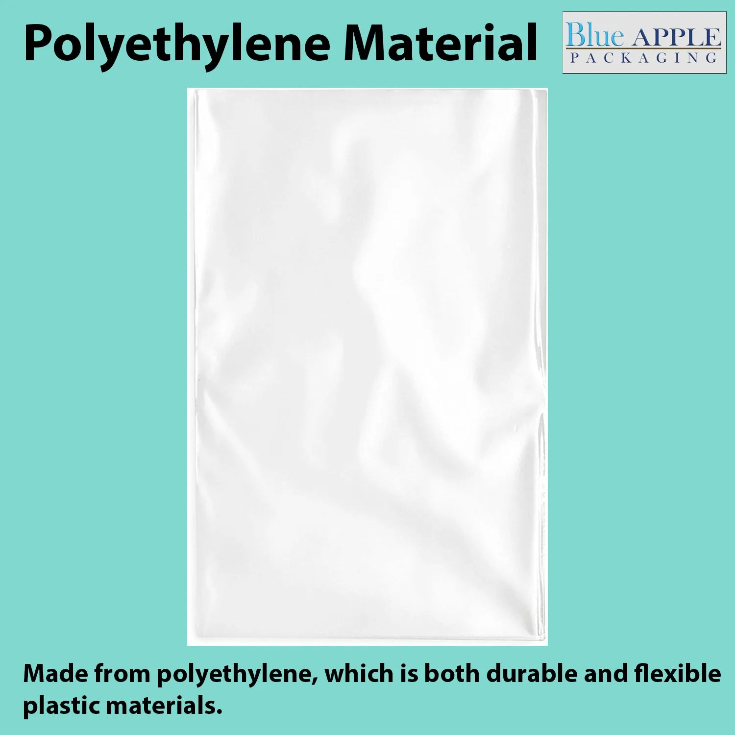 12X20 inches Clear Flat Poly Bags 4Mil Open Top (LDPE)