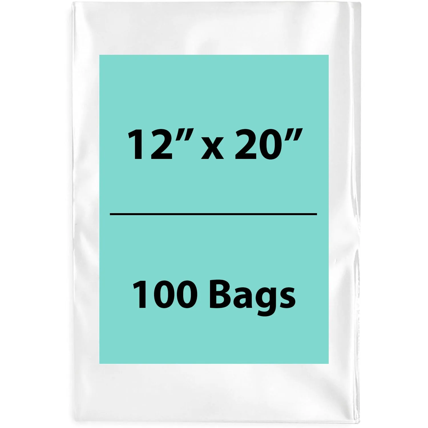 12X20 inches Clear Flat Poly Bags 4Mil Open Top (LDPE)
