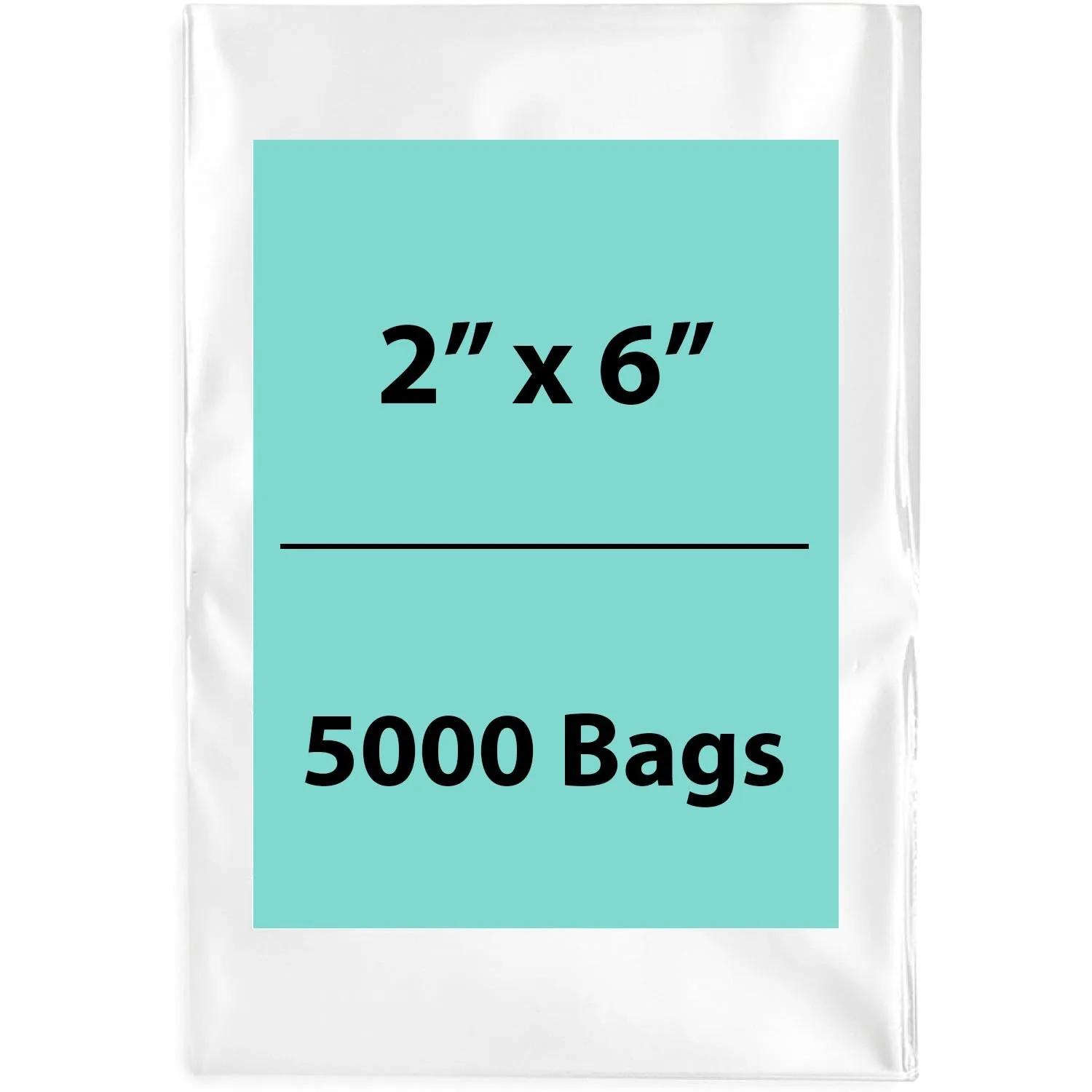 2X6 inches Clear Flat Poly Bags 1.5Mil Open Top (LDPE)
