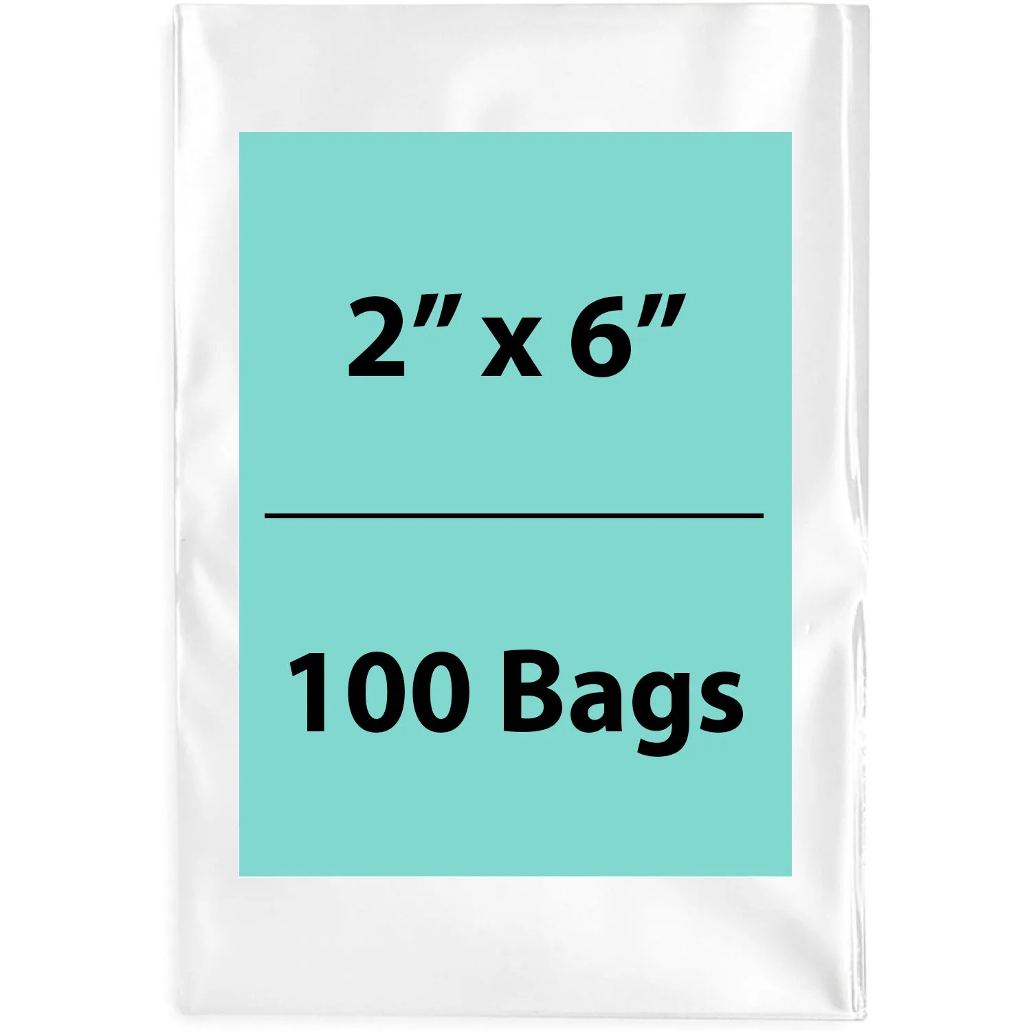 2X6 inches Clear Flat Poly Bags 1.5Mil Open Top (LDPE)