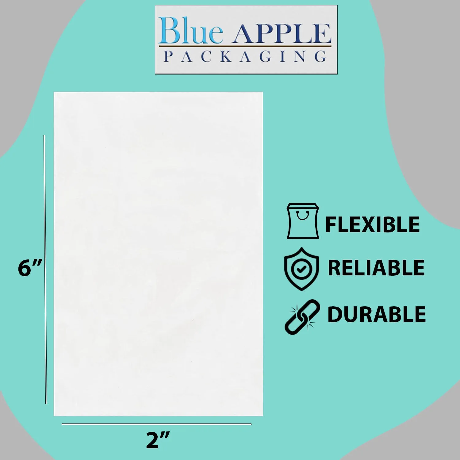 2X6 inches Clear Flat Poly Bags 1.5Mil Open Top (LDPE)