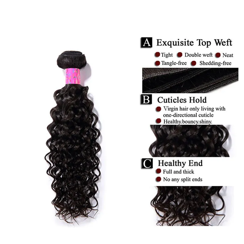 3 Bundles With a Silk Closure 4×4 Curly Hair Virgin Hair Extensions