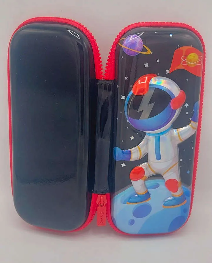 3D Embossed Astronaut Stationery Pouch Shining EVA Pencil Case Fancy Accessories Storage Pouch For Kids