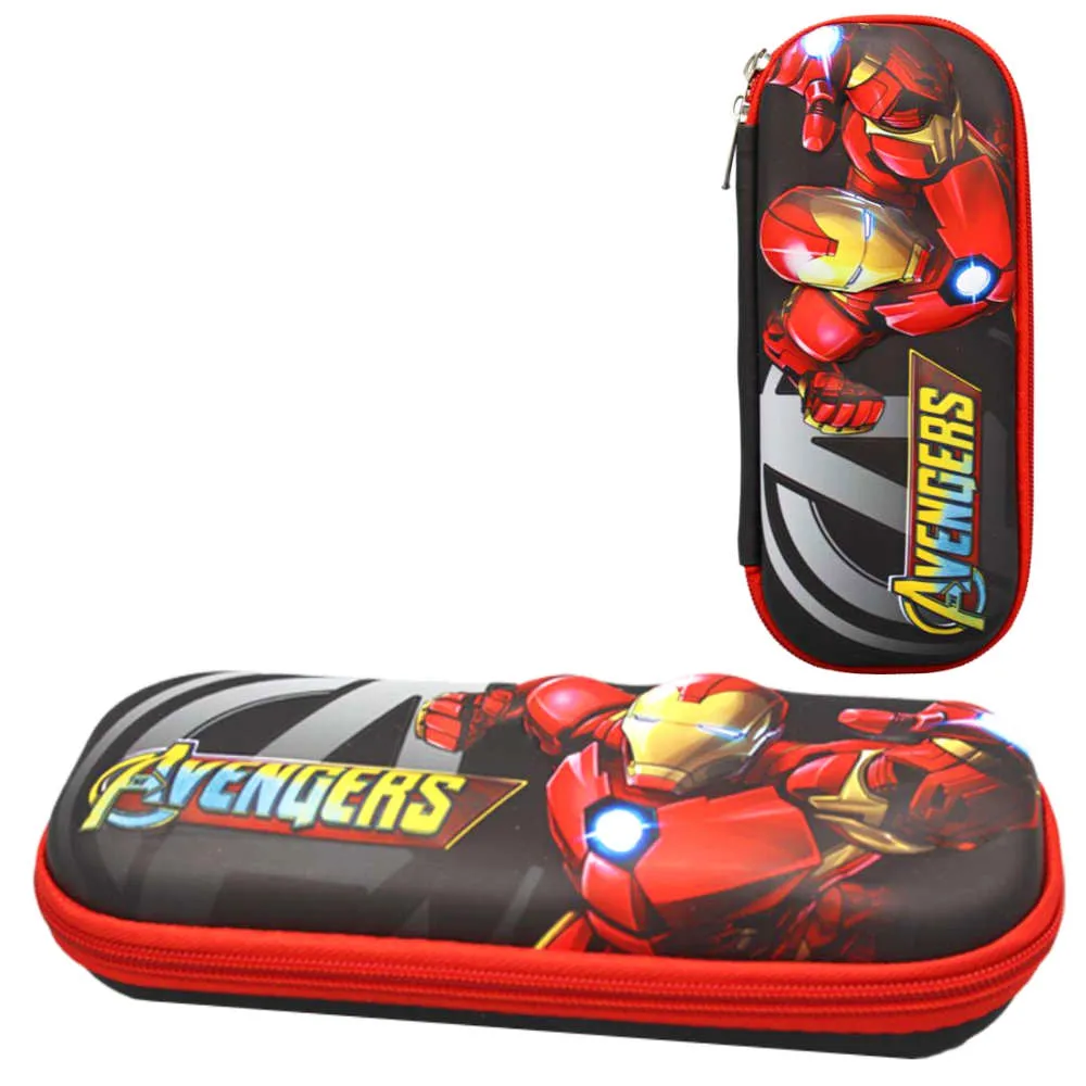 3D Embossed Avengers Stationery Pouch EVA Pencil Case Cool Marvels Accessories Storage Pouch For Kids