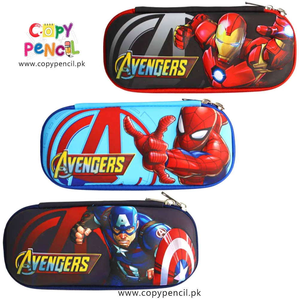 3D Embossed Avengers Stationery Pouch EVA Pencil Case Cool Marvels Accessories Storage Pouch For Kids