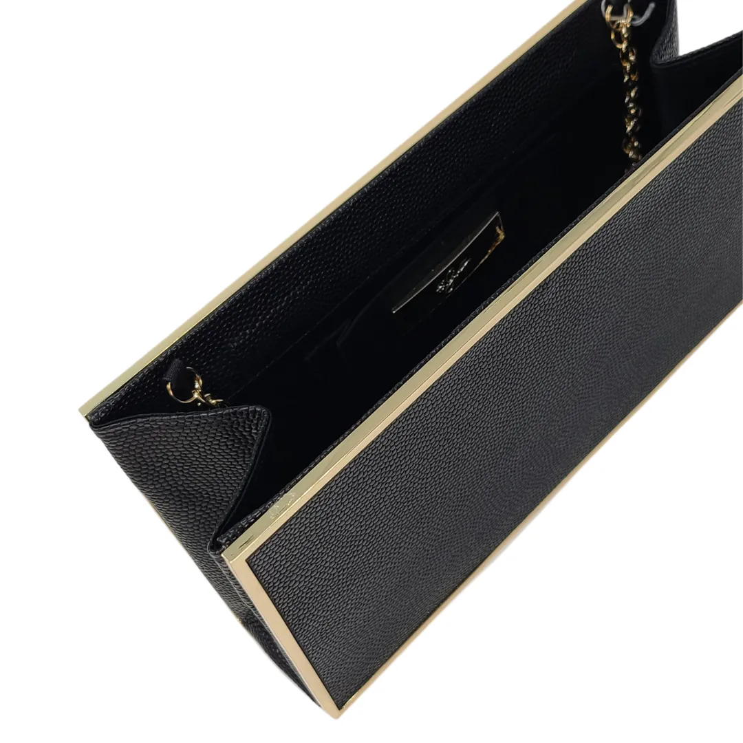 42 Gold Hardside Clutch Black