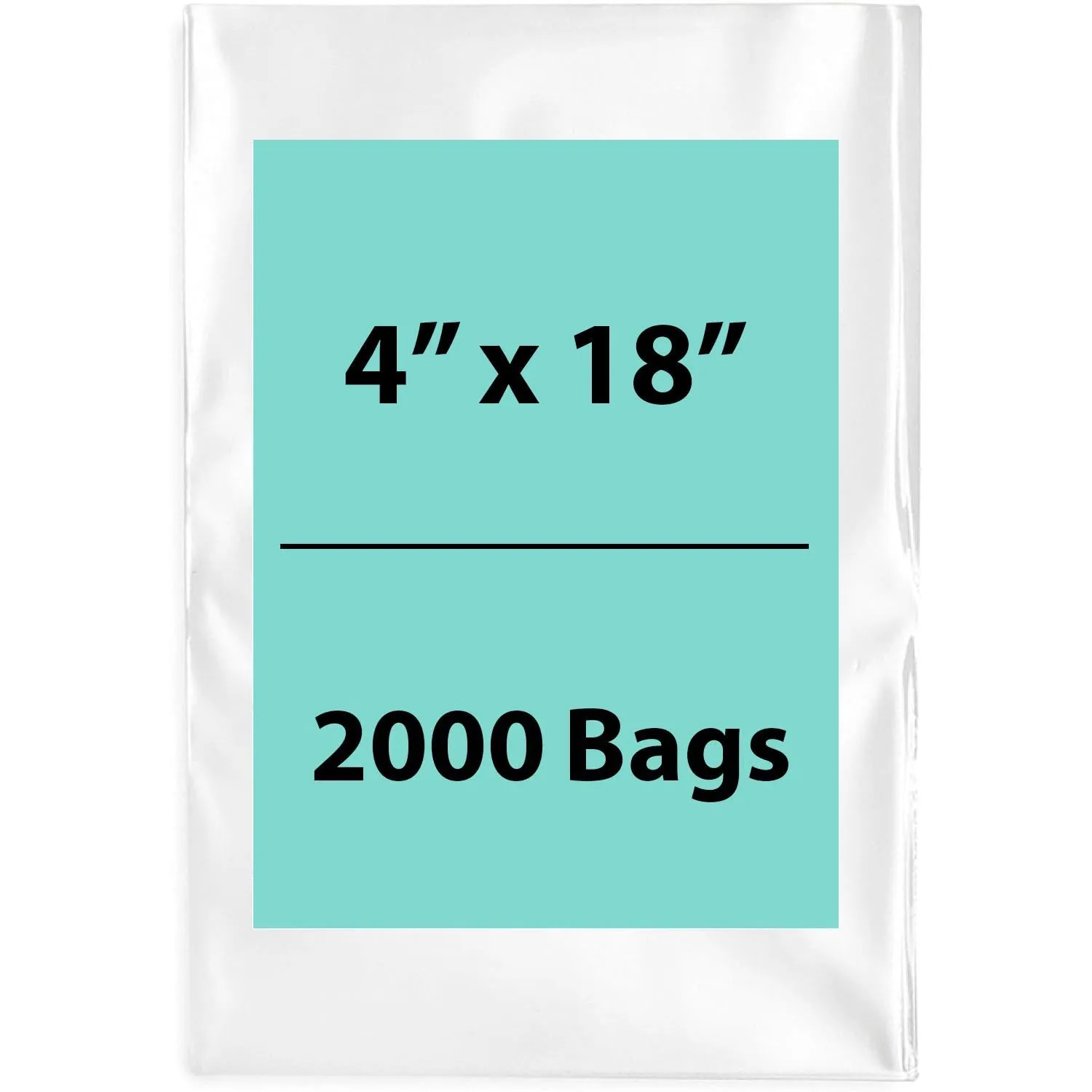 4X18 inches Clear Flat Poly Bags 4Mil Open Top (LDPE)