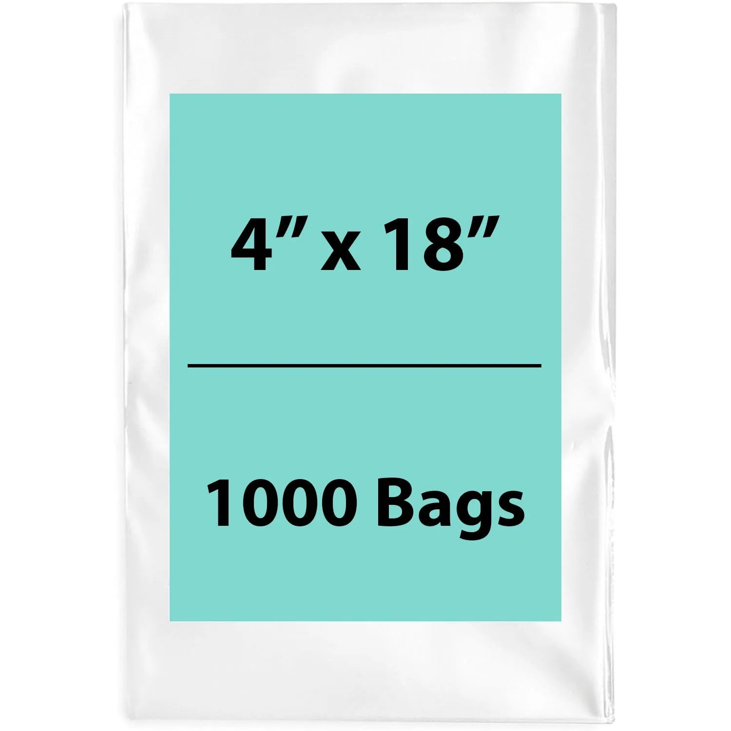 4X18 inches Clear Flat Poly Bags 4Mil Open Top (LDPE)