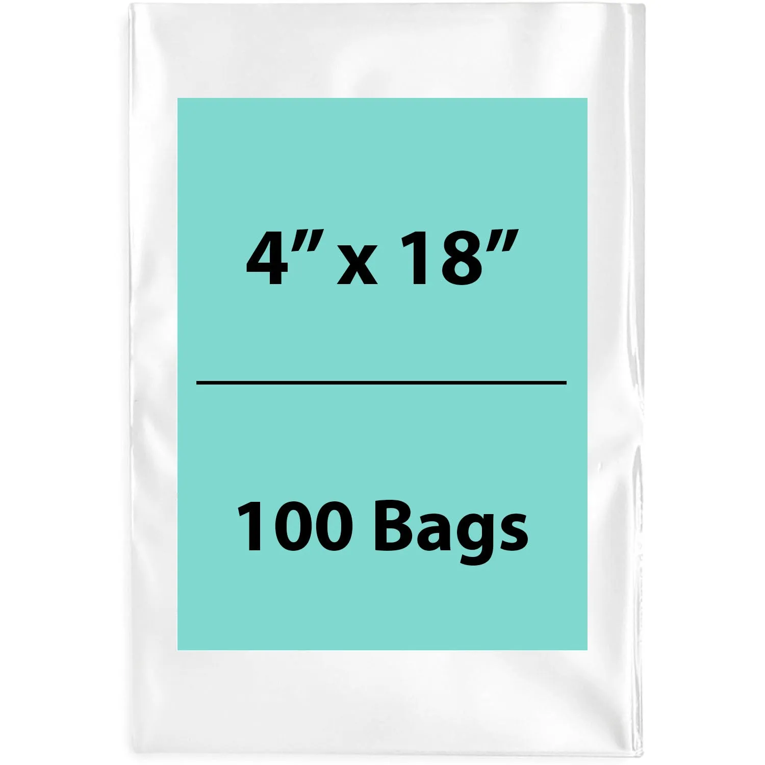 4X18 inches Clear Flat Poly Bags 4Mil Open Top (LDPE)