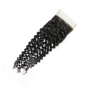 4x4 Kinky Curly Closure Free Part 100 Human Hair closure