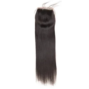 4X4 Straight Closure 100 Human Hair Unprocessed Closure