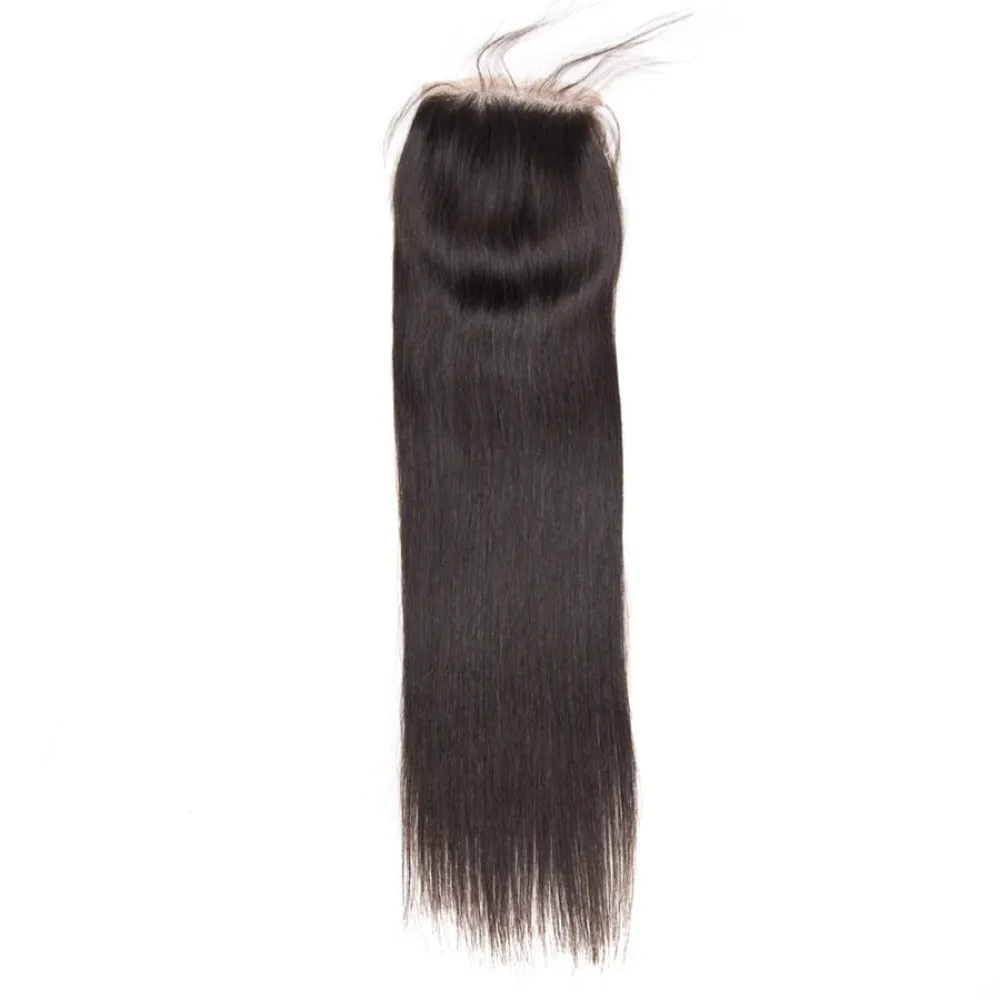 4X4 Straight Closure 100 Human Hair Unprocessed Closure