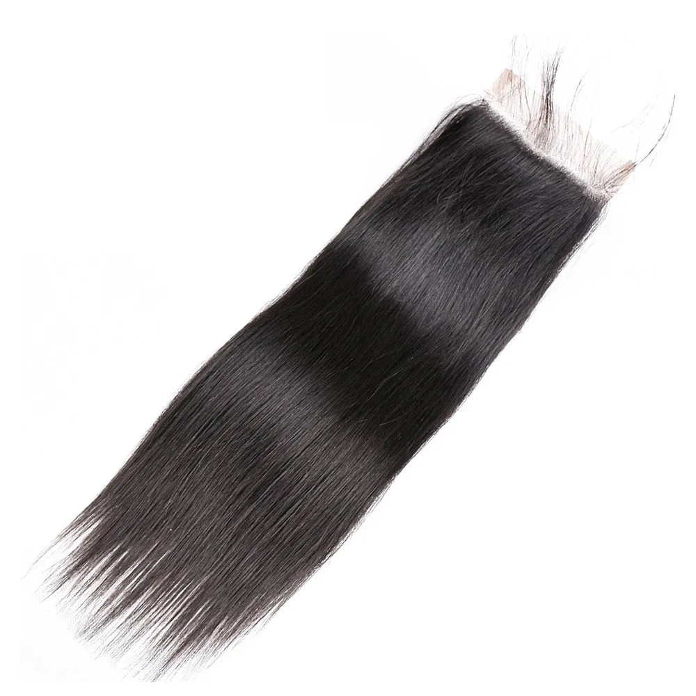 4X4 Straight Closure 100 Human Hair Unprocessed Closure