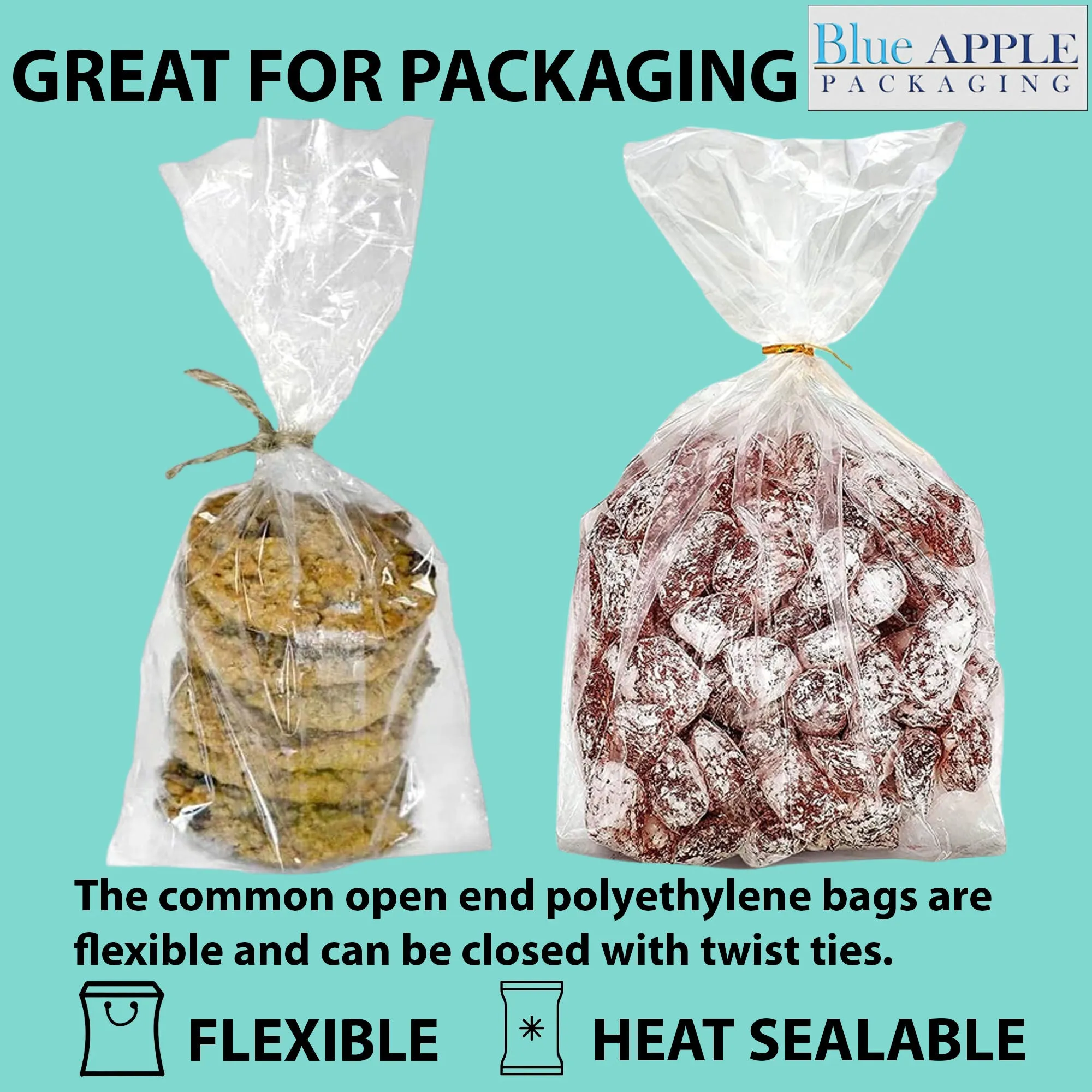 5X4.5X15 inches Clear Gusseted Poly Bags 0.75 Mil Low Density LDPE