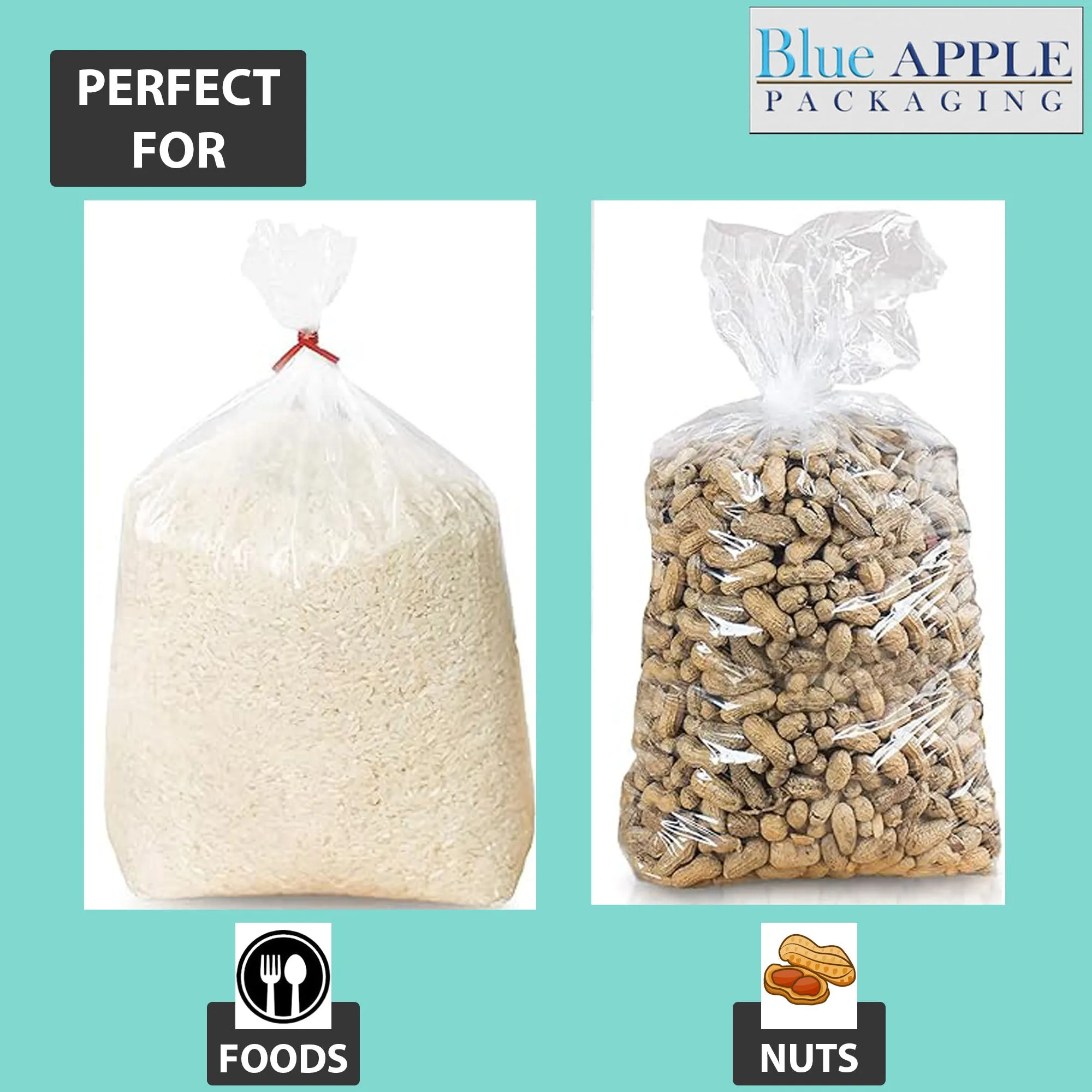 5X4.5X15 inches Clear Gusseted Poly Bags 0.75 Mil Low Density LDPE