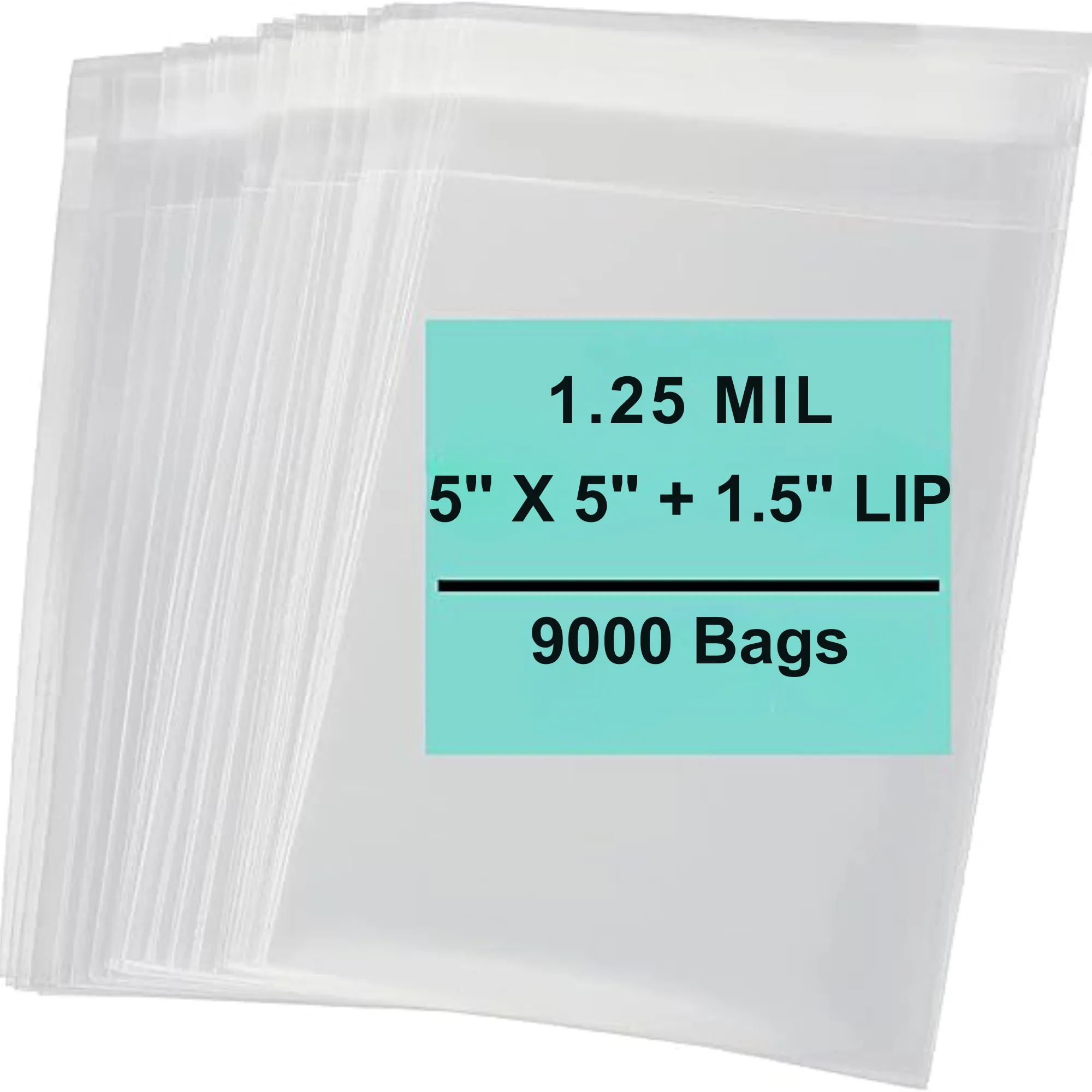 5X5 1.5 inches Lip and Tape Resealable Bags Co-Extruded 1.25 Mil PPE