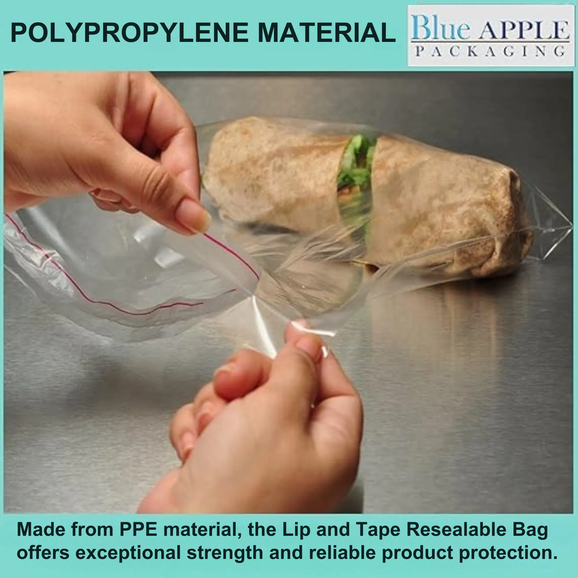5X5 1.5 inches Lip and Tape Resealable Bags Co-Extruded 1.25 Mil PPE