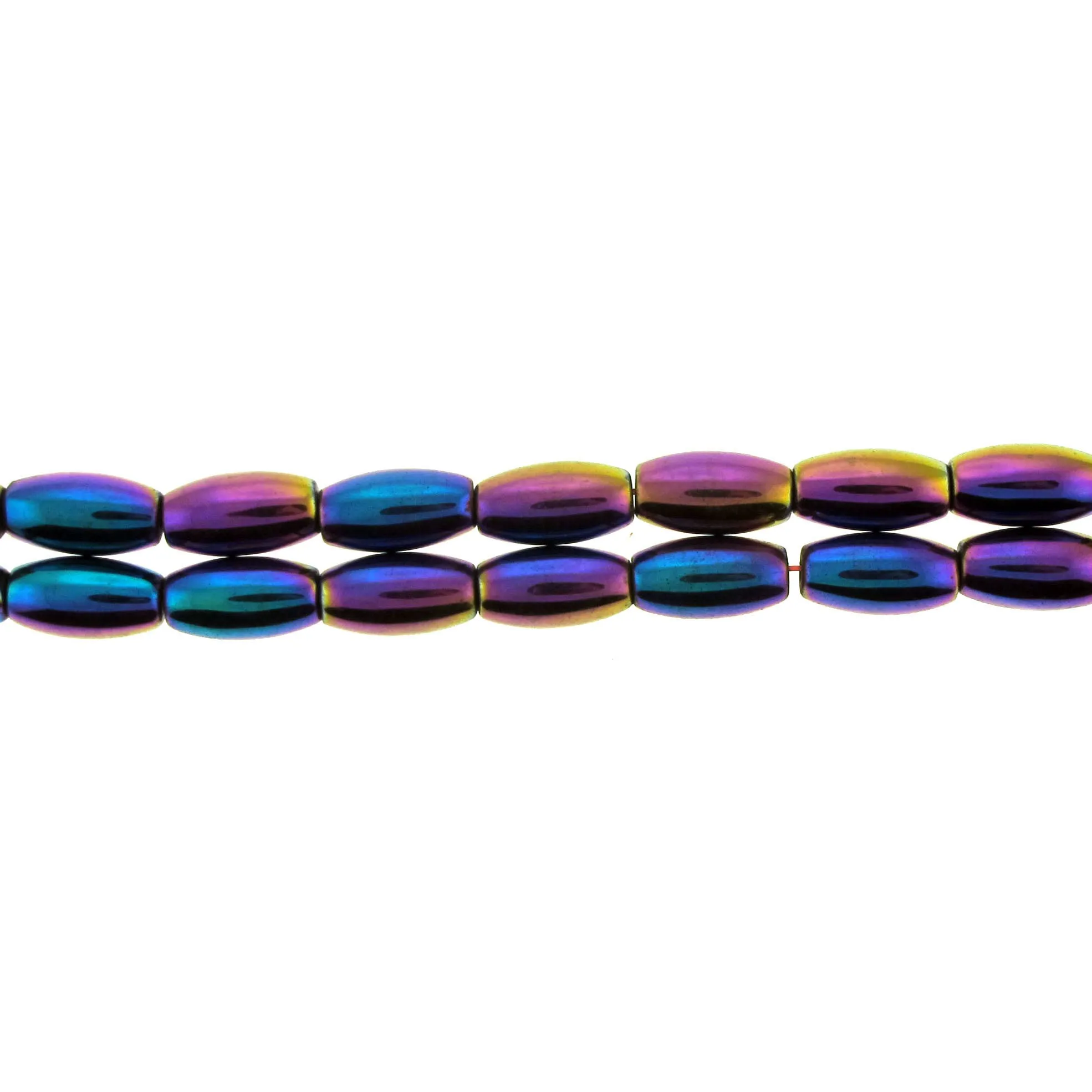 6X12mm Magnetic Hematite Rainbow Rice/Oval Mh43