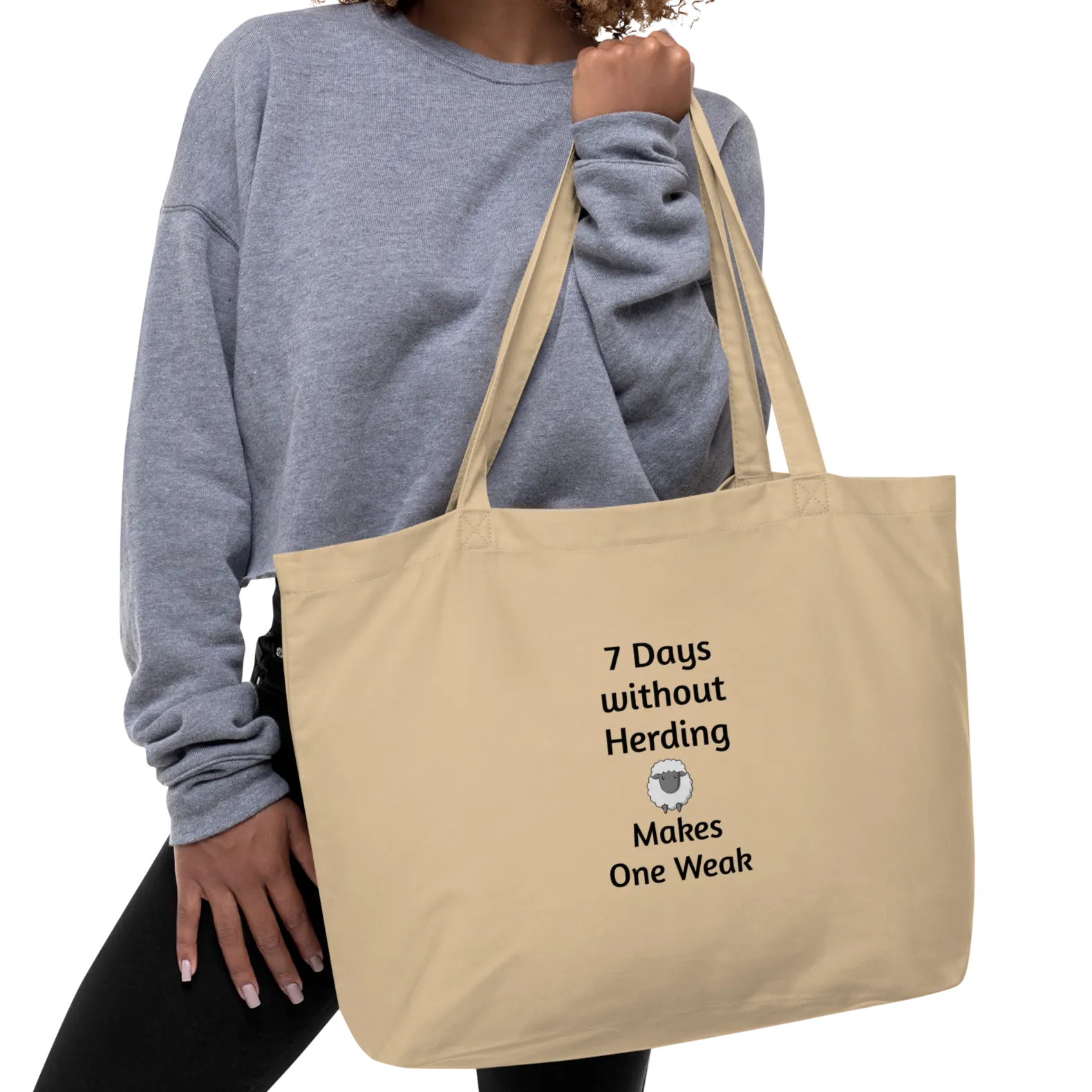 7 Days Without Sheep Herding X-Large Tote/ Shopping Bags