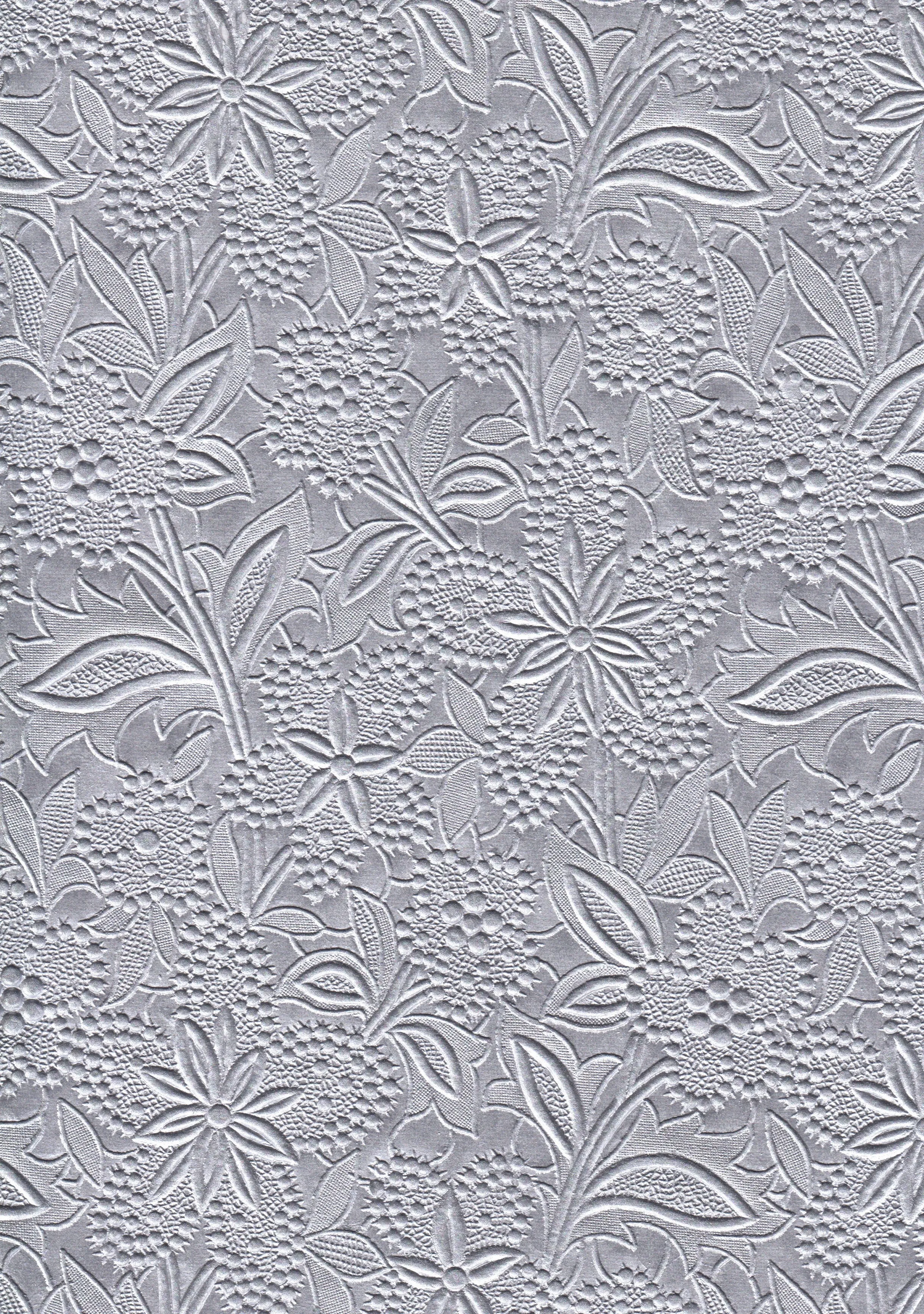 A4 Paper / No.113   124 Embossed Metallic Bloom Silver
