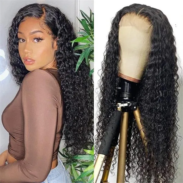 Aliopop Hair Water Wave 6x6 Lace Closure Wigs Transparent Lace Wig Deep Part Wig