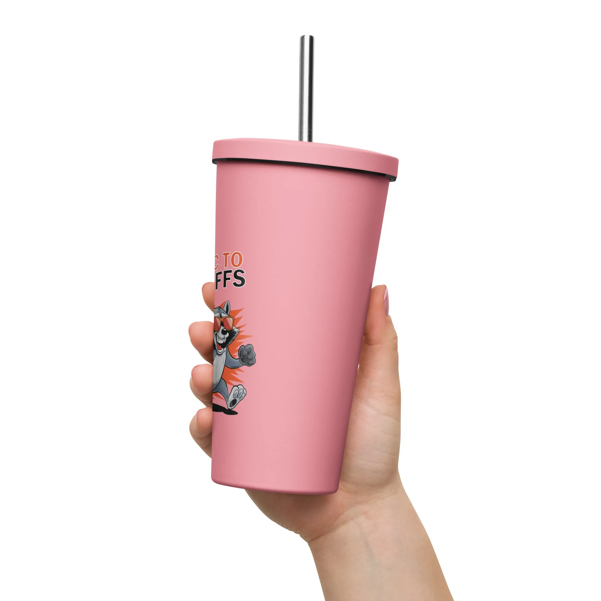 Allergic to Handcuffs – Raccoon Escape Insulated Tumbler with Straw