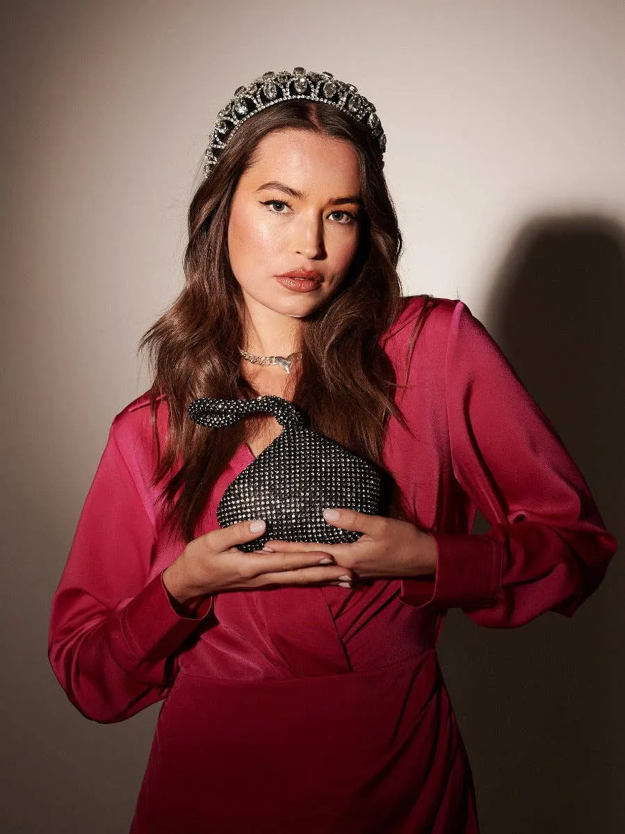 Angels Whisper Accessories - Jada Diamanté Wristlet Bag: Gold