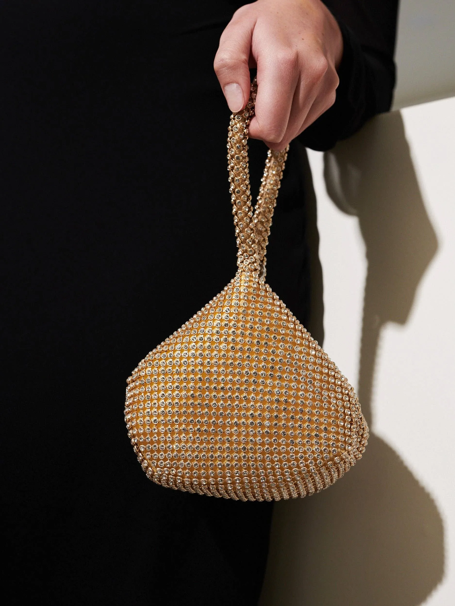 Angels Whisper Accessories - Jada Diamanté Wristlet Bag: Gold
