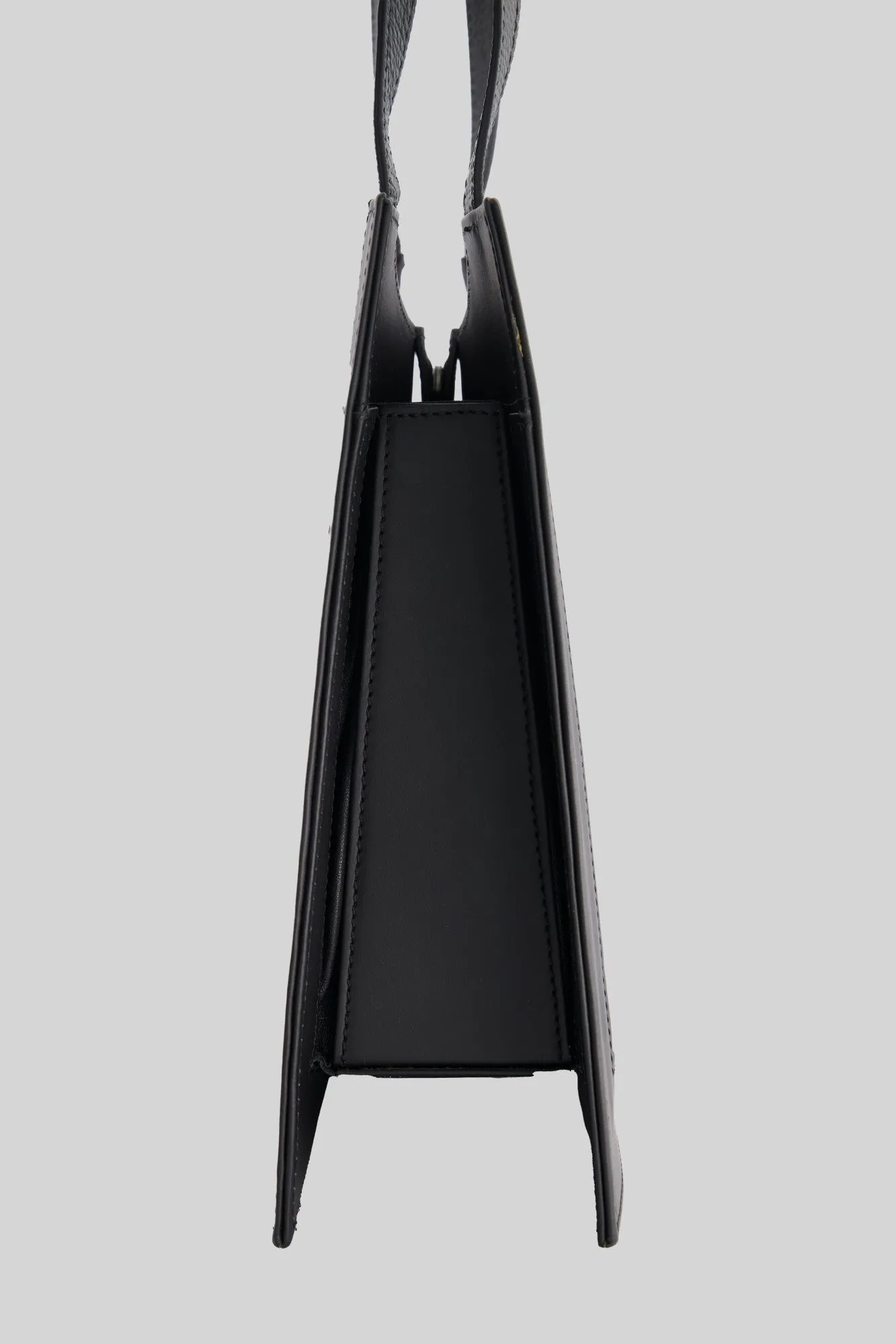 Animal Leather Shoulder Bag in Black/Black