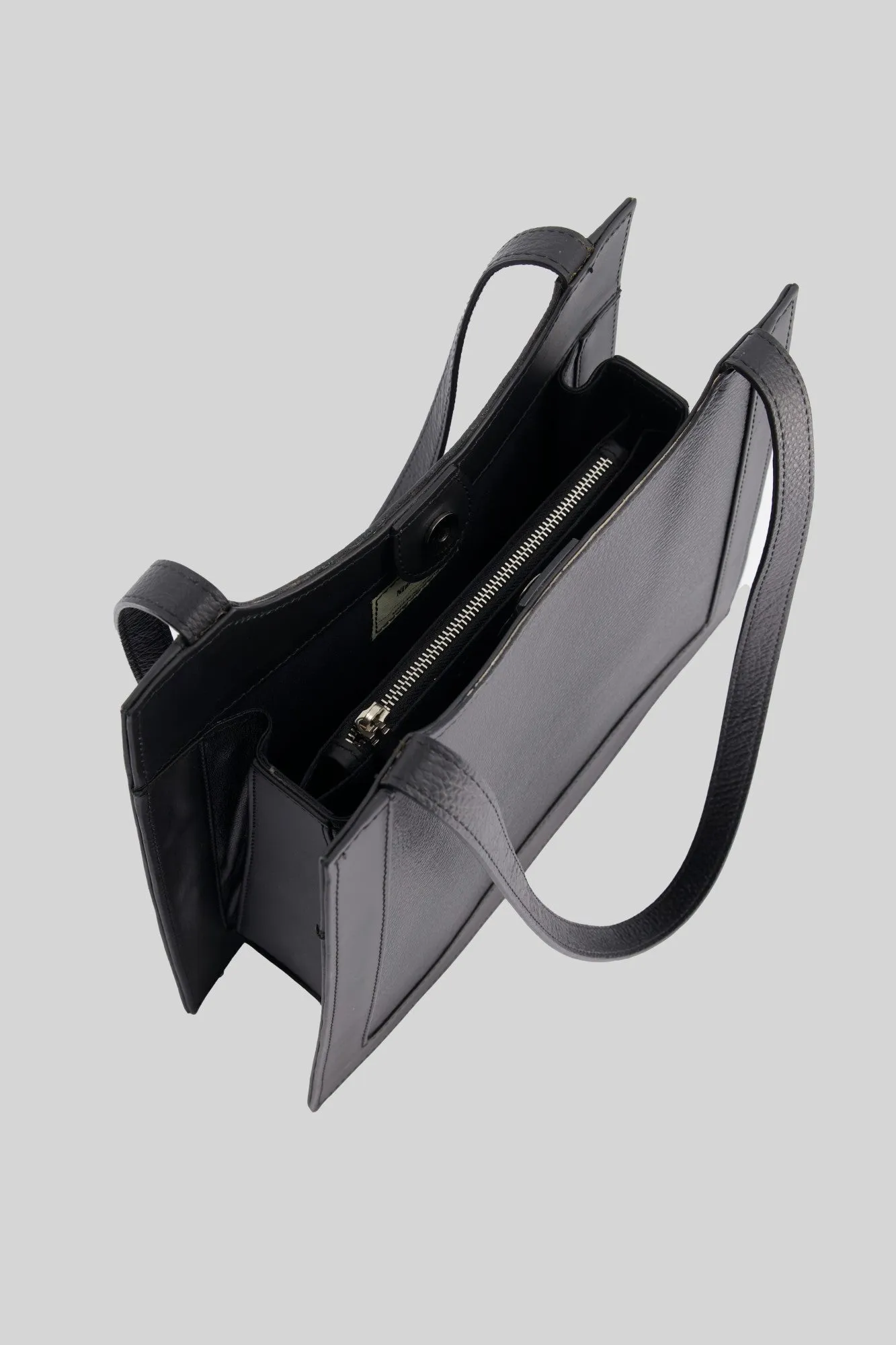 Animal Leather Shoulder Bag in Black/Black