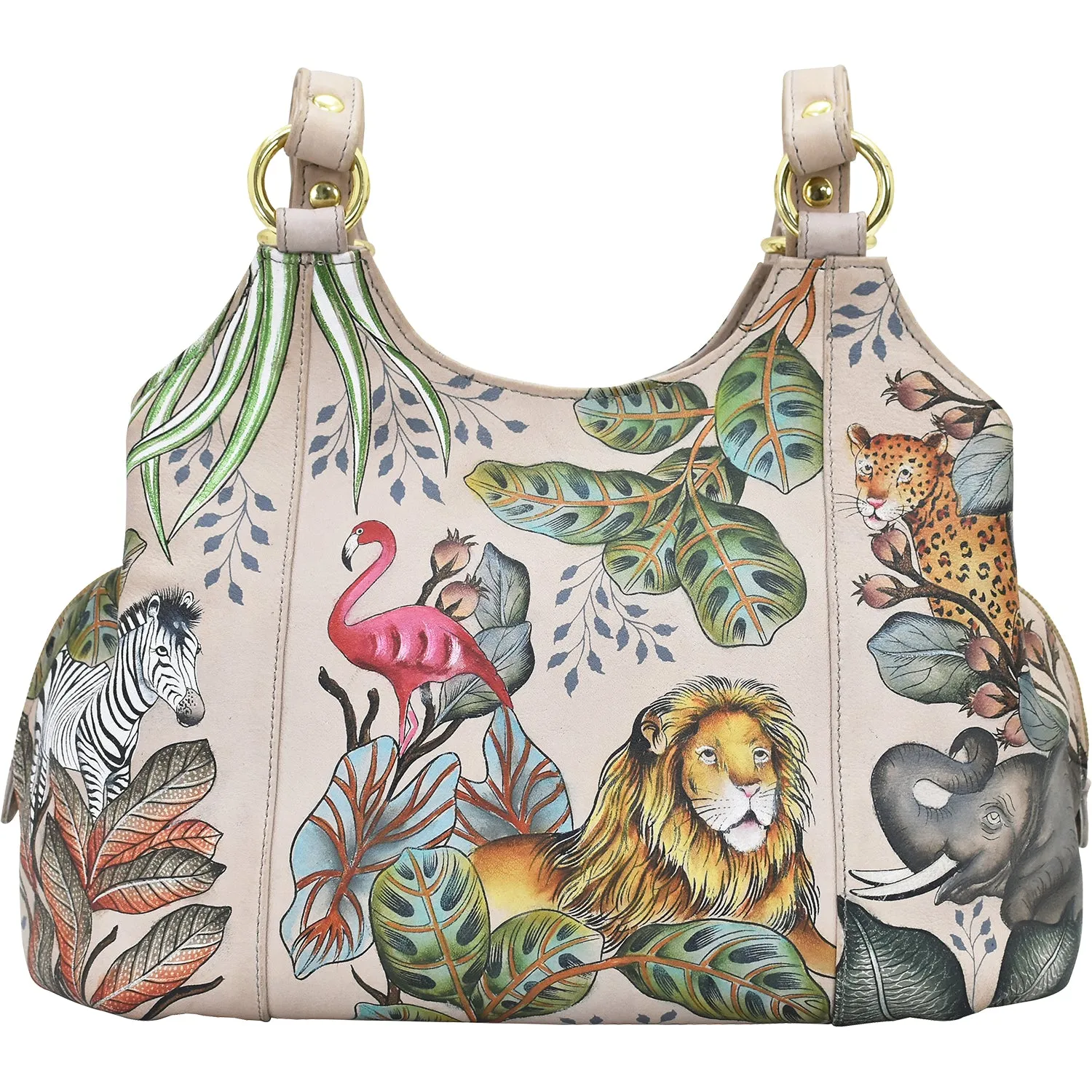 Anuschka Triple Compartment Satchel African Adventure Leather