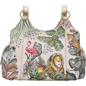 Anuschka Triple Compartment Satchel African Adventure Leather