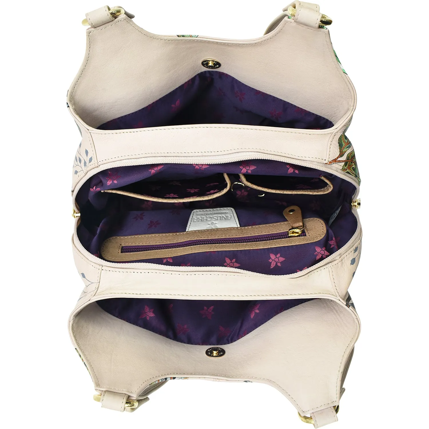 Anuschka Triple Compartment Satchel African Adventure Leather