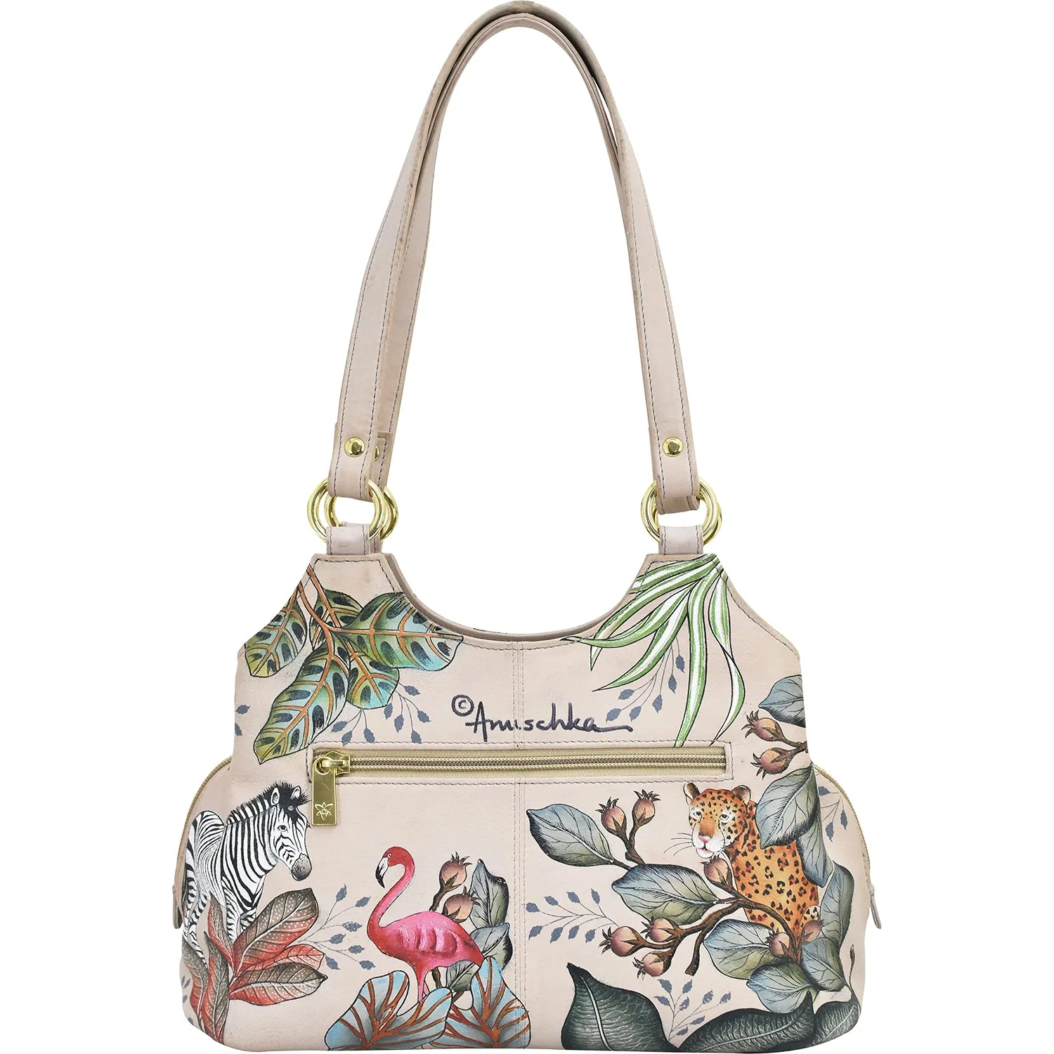Anuschka Triple Compartment Satchel African Adventure Leather