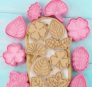 Assorted Leaves Cookie Cutter & Stamp Set