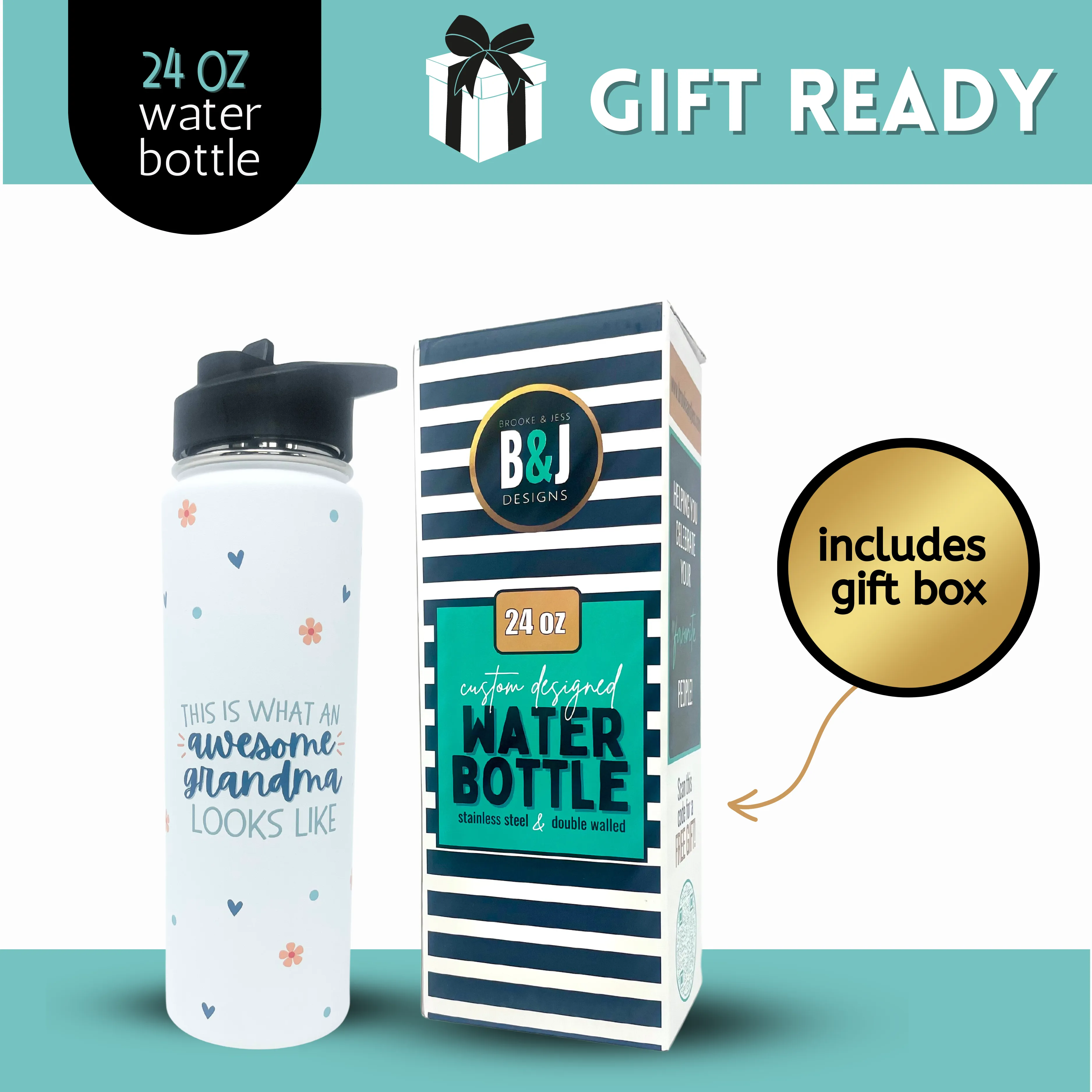 Awesome Grandma 24 oz Insulated Water Bottle