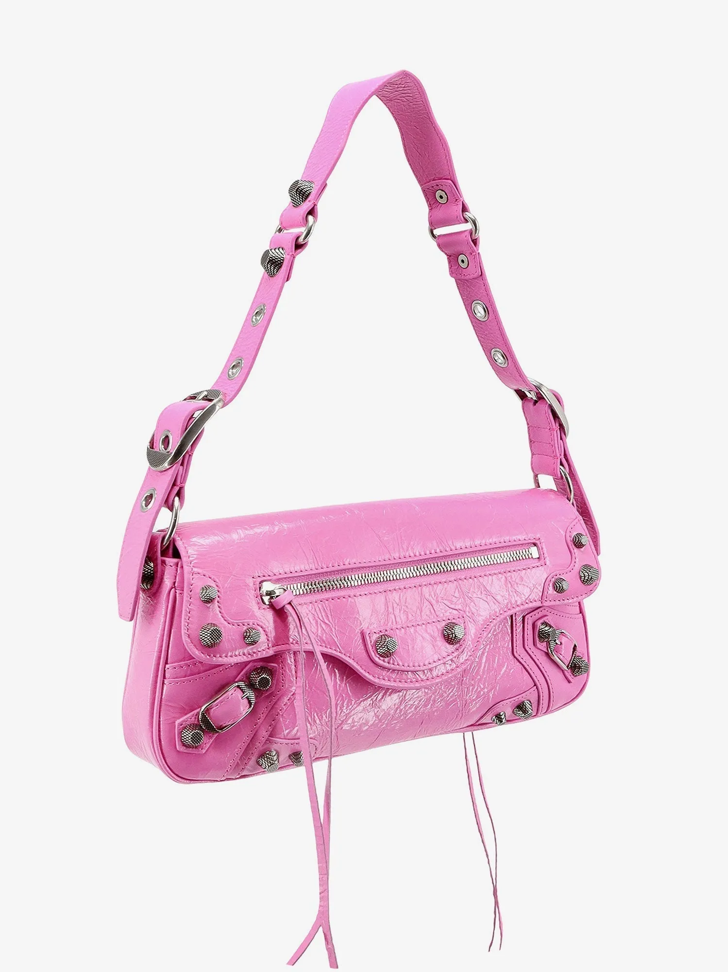 Balenciaga Leather Shoulder Bag With Metal Details