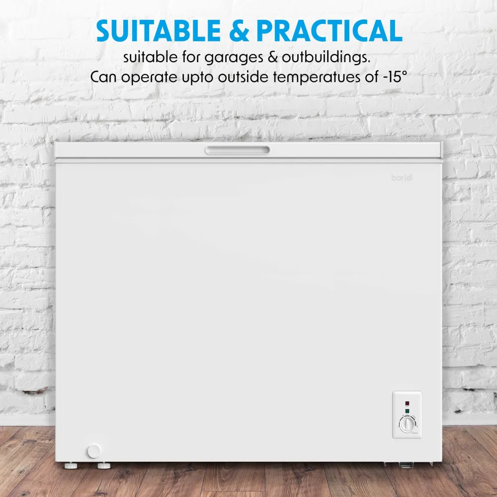 Baridi Freestanding Chest Freezer 199L with Thermostat - White - B