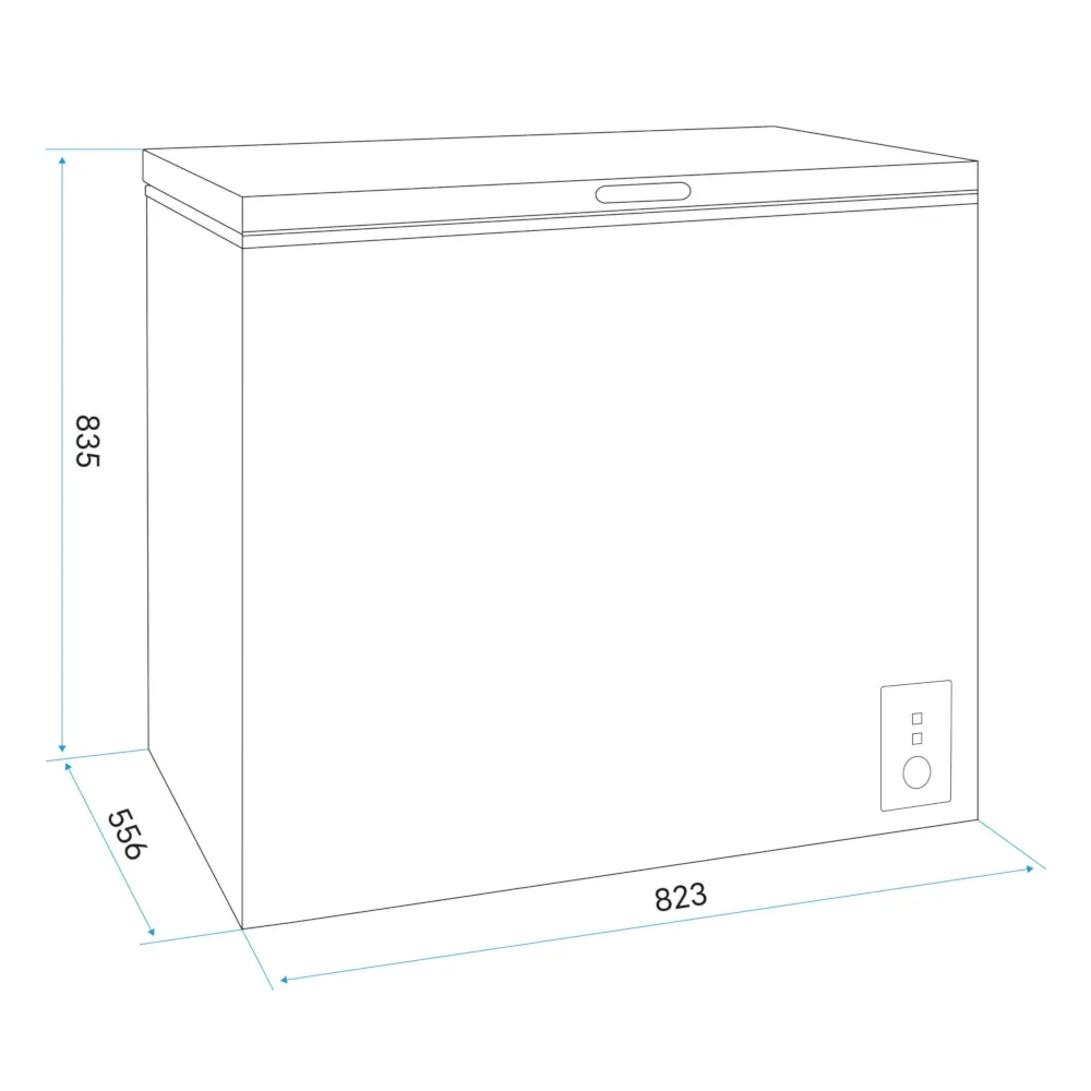 Baridi Freestanding Chest Freezer 199L with Thermostat - White - B