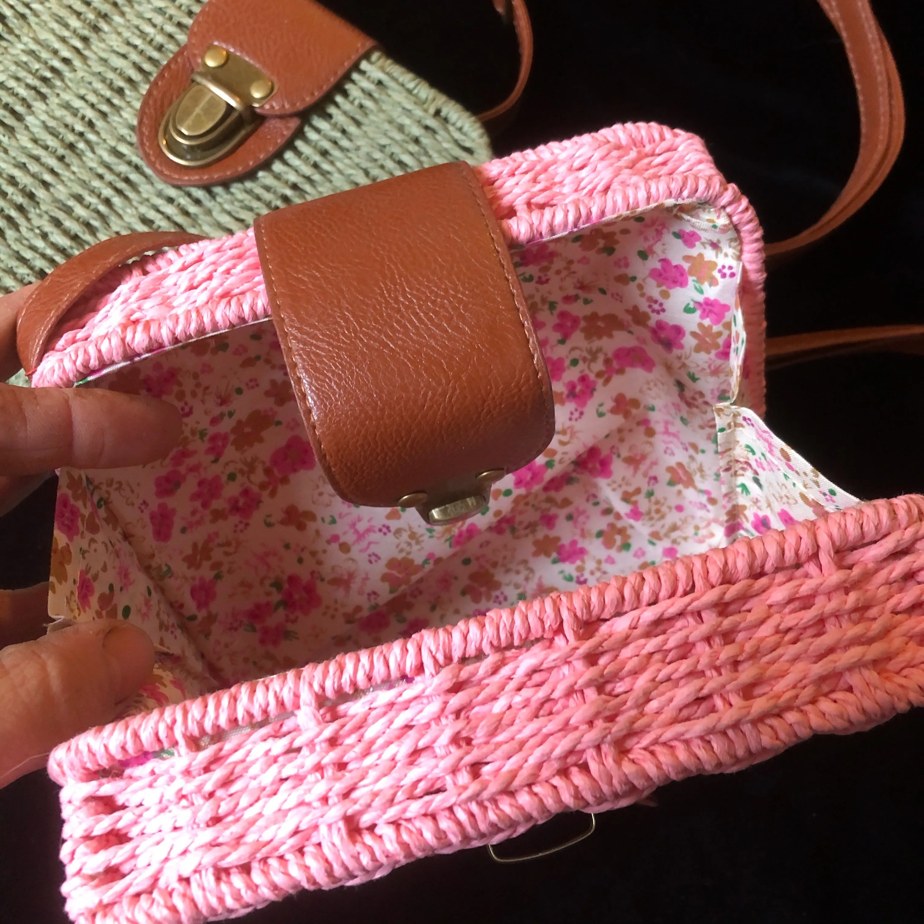 BASKETWEAVE MINI CASE BAG