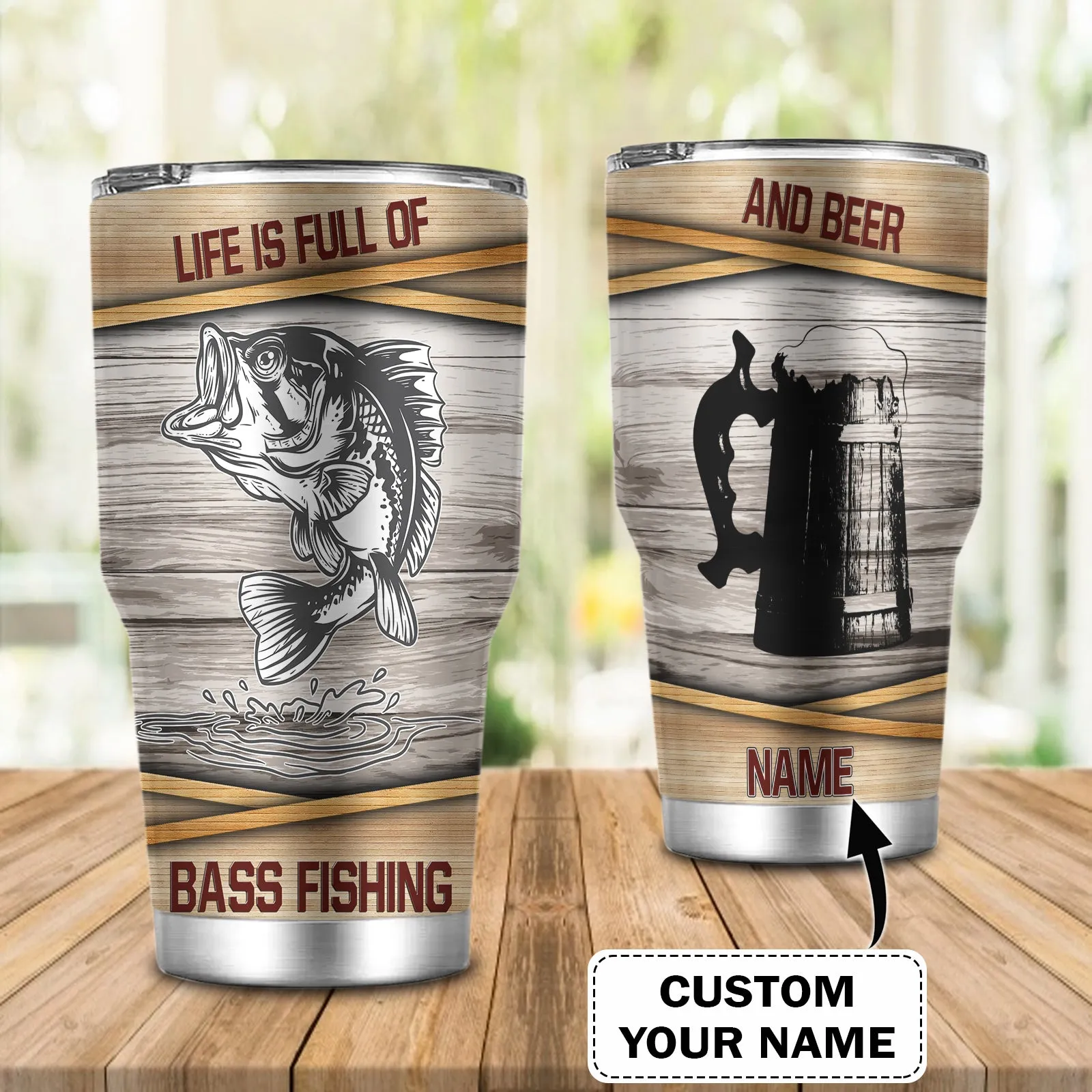Bass Fishing And Beer - Custom 3D Tumbler - Beer Vn96 170