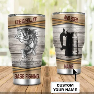 Bass Fishing And Beer - Custom 3D Tumbler - Beer Vn96 170