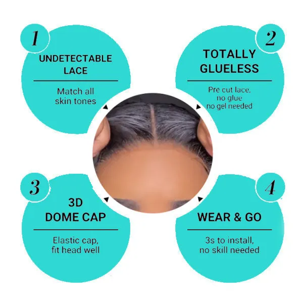 Beginner Friendly Ready to Wear Pre Cut Lace Super Natural Kinky Curly Wear Go Wig with Pre-bleached Knots & Plucked Hairline